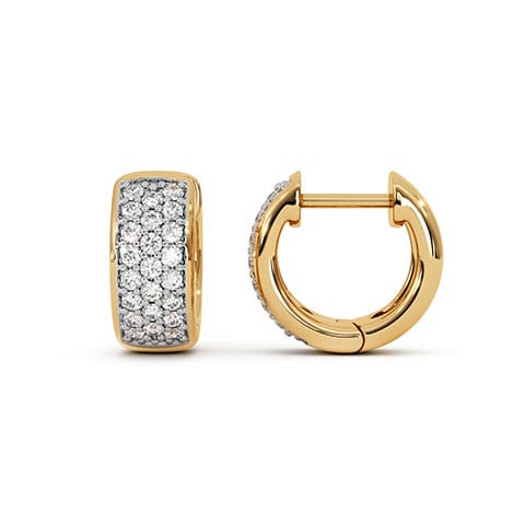 Mystic Azure Circles Diamond Hoop Earrings
