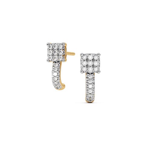 Pave Border Diamond Stud Earrings Pave Border Diamond Stud Earrings