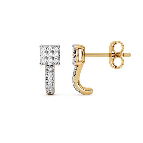 Pave Border Diamond Stud Earrings Pave Border Diamond Stud Earrings