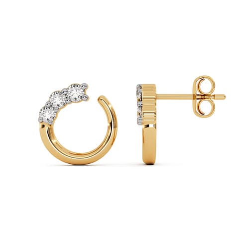 Golden Pave Bars Diamond Stud Earrings Golden Pave Bars Diamond Stud Earrings