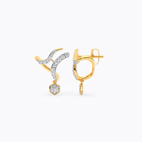 Hexagon Swirl Diamond Ear Cuffs Hexagon Swirl Diamond Ear Cuffs