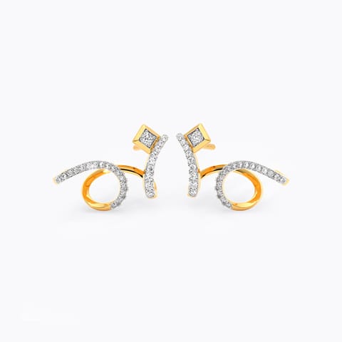 Twirling Diamond Ear Cuffs
