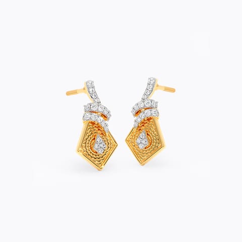 Glint Texture Diamond Drop Earrings