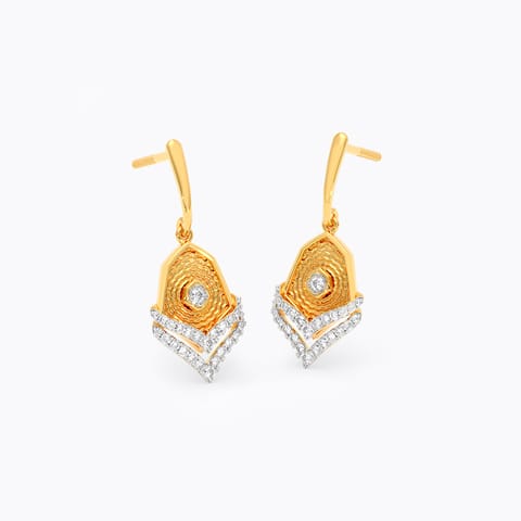 Sheen Texture Diamond Drop Earrings