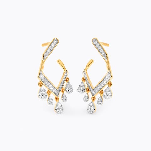 Droplet Bliss Diamond Hoop Earrings