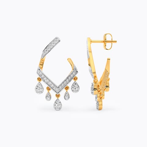 Droplet Bliss Diamond Hoop Earrings Droplet Bliss Diamond Hoop Earrings