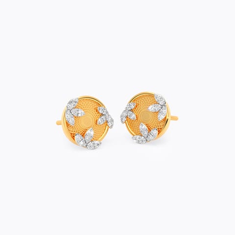 Glaze Texture Diamond Stud Earrings