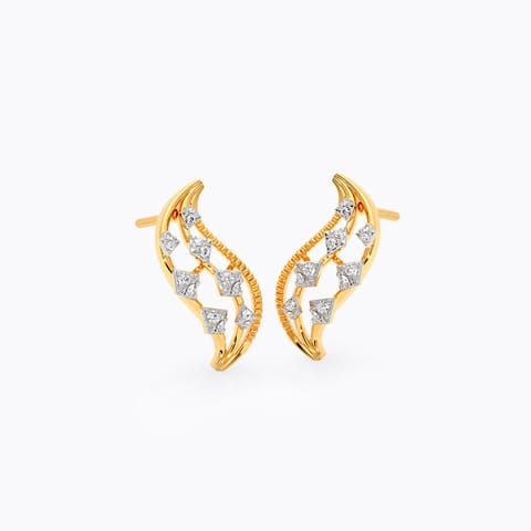 Noir Curve Diamond Stud Earrings