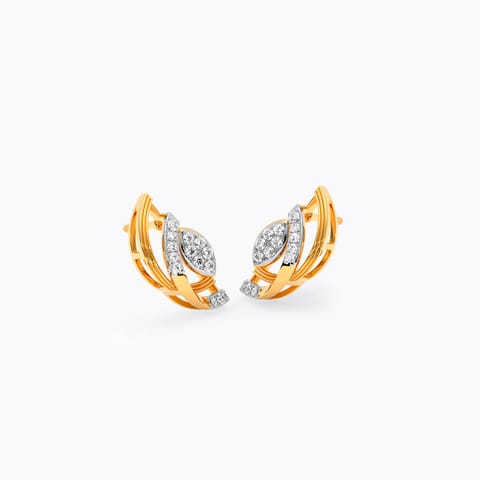 Crescent Duo Diamond Stud Earrings