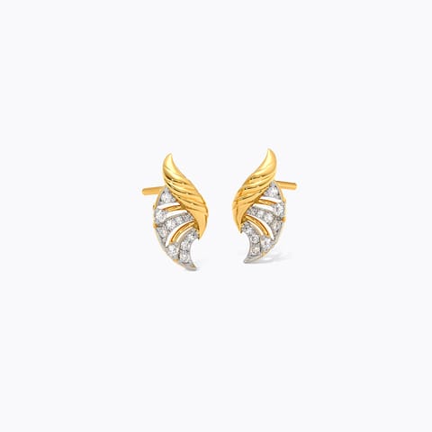 Swoosh Curve Diamond Stud Earrings