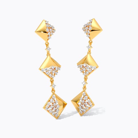 Radiant Rubic Diamond Drop Earrings
