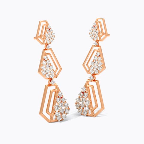 Drooping Mesh Diamond Drop Earrings Drooping Mesh Diamond Drop Earrings