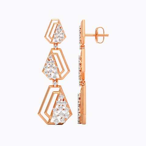 Drooping Mesh Diamond Drop Earrings Drooping Mesh Diamond Drop Earrings