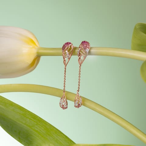 Lattice Blush Gemstone Drop Earrings Lattice Blush Gemstone Drop Earrings