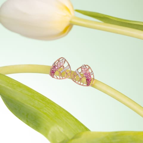 Trinity Pink Gemstone Stud Earrings