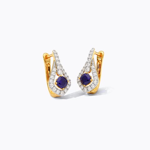 Celestial Blue Gemstone Hoop Earrings