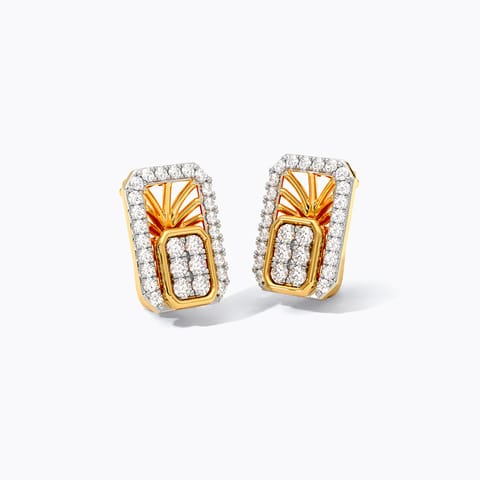 Lattice Square Diamond Hoop Earrings Lattice Square Diamond Hoop Earrings