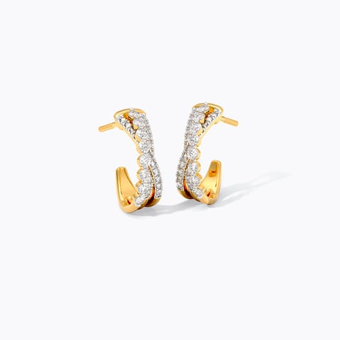 Criss Cross Diamond Hoop Earrings