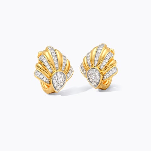 Scallop Shine Diamond Hoop Earrings Scallop Shine Diamond Hoop Earrings