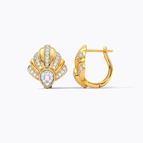 Scallop Shine Diamond Hoop Earrings Scallop Shine Diamond Hoop Earrings