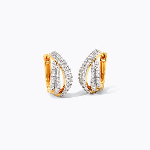 Linear Luxe Diamond Hoop Earrings Linear Luxe Diamond Hoop Earrings