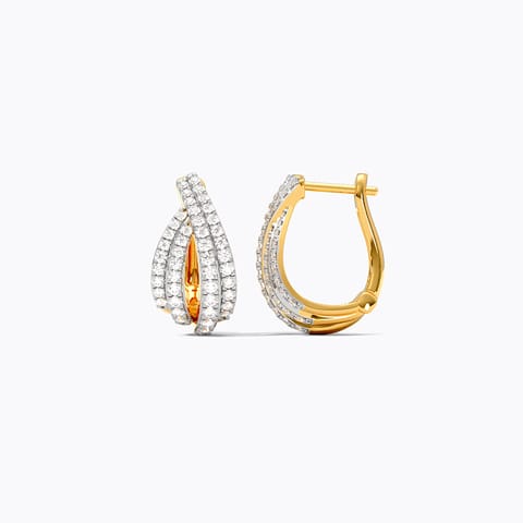 Linear Luxe Diamond Hoop Earrings Linear Luxe Diamond Hoop Earrings