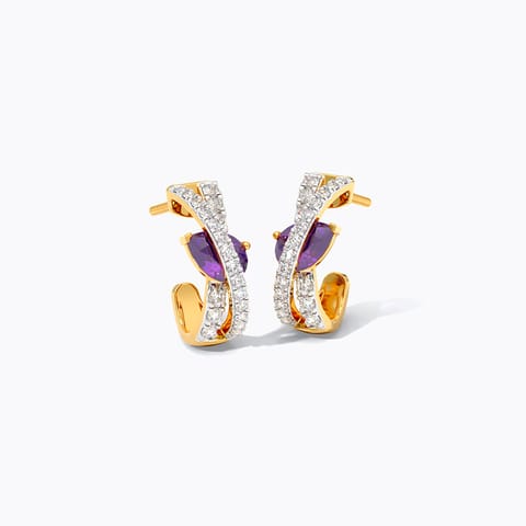 Twined In Violet Gemstone Hoop Earrings