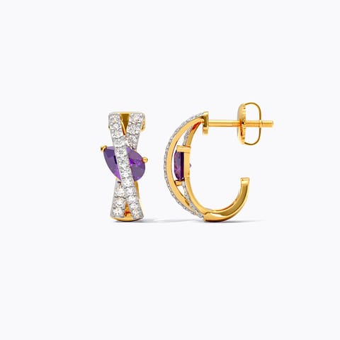 Twined In Violet Gemstone Hoop Earrings Twined In Violet Gemstone Hoop Earrings