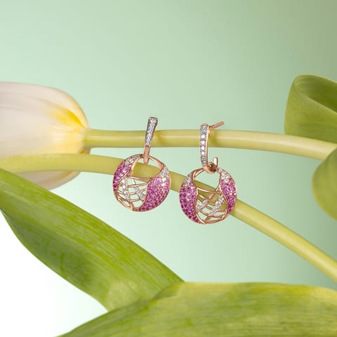 Meander Pink Gemstone Drop Earrings Meander Pink Gemstone Drop Earrings
