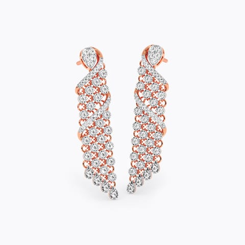 Regal Fall Diamond Drop Earrings