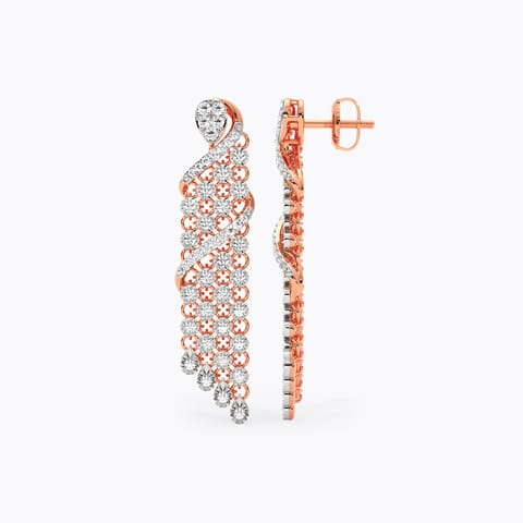 Regal Fall Diamond Drop Earrings