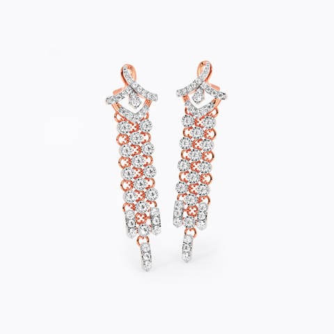 Shining Fringe Diamond Drop Earrings
