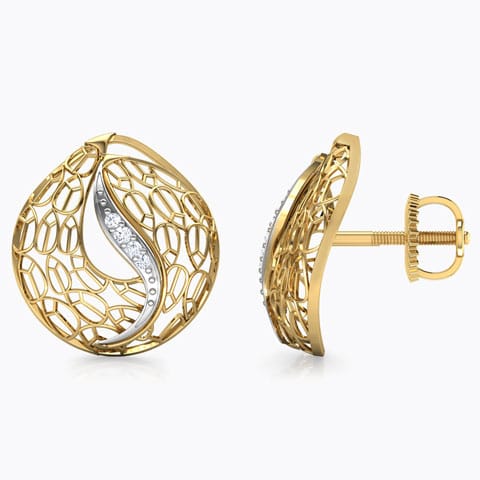 Lucia Trellis Diamond Stud Earrings