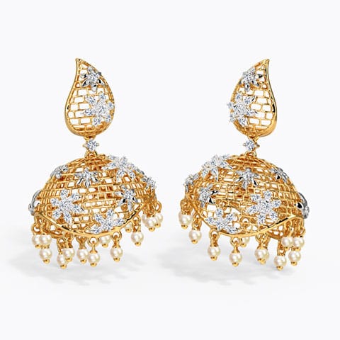 Ifza Gemstone Jhumka Earrings Ifza Gemstone Jhumka Earrings