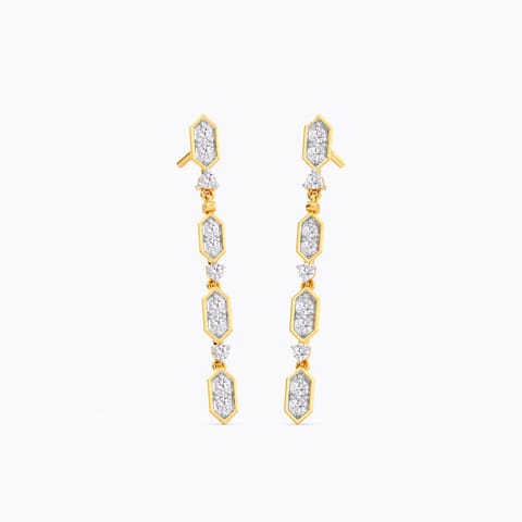 Radiant Hexa Diamond Drop Earrings Radiant Hexa Diamond Drop Earrings