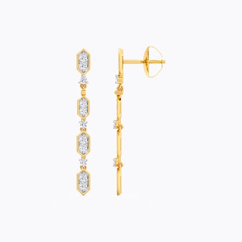 Radiant Hexa Diamond Drop Earrings Radiant Hexa Diamond Drop Earrings