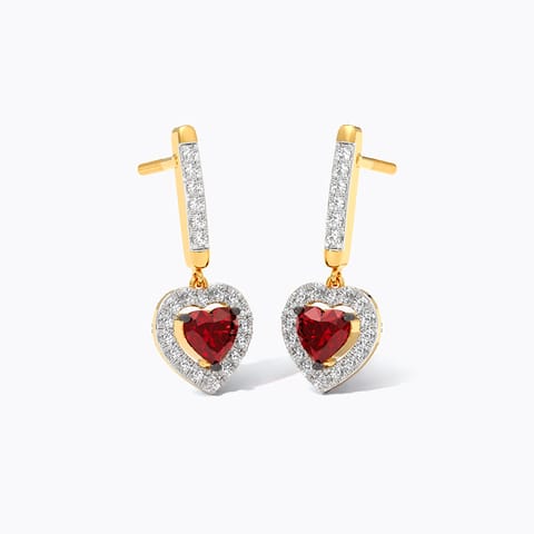 Flip Hearts Gemstone Drop Earrings