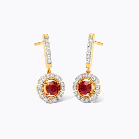 Red & White Flip Gemstone Drop Earrings