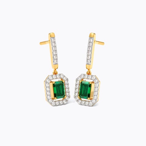 Green Glimmer Flip Gemstone Drop Earrings