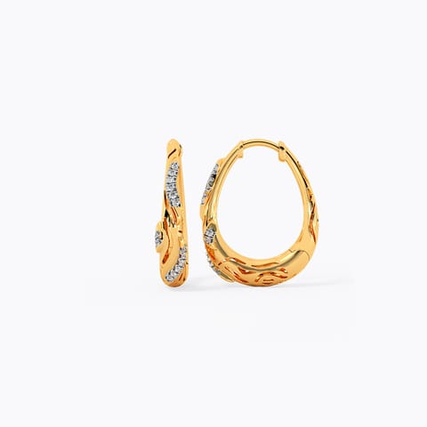 Alexar Mesh Diamond Hoop Earrings