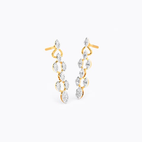 Whimsical Vines Diamond Drop Earrings
