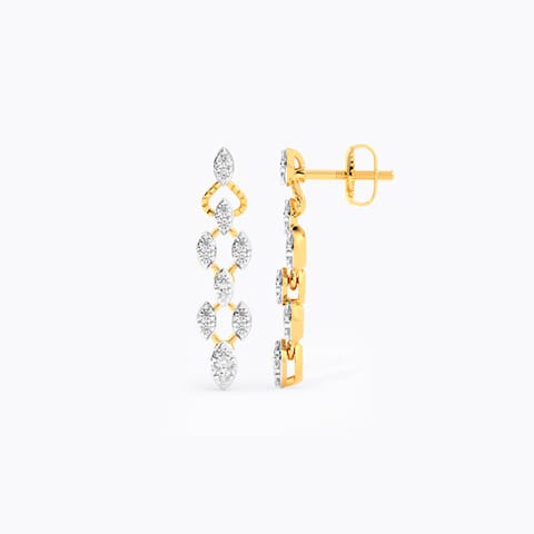 Whimsical Vines Diamond Drop Earrings