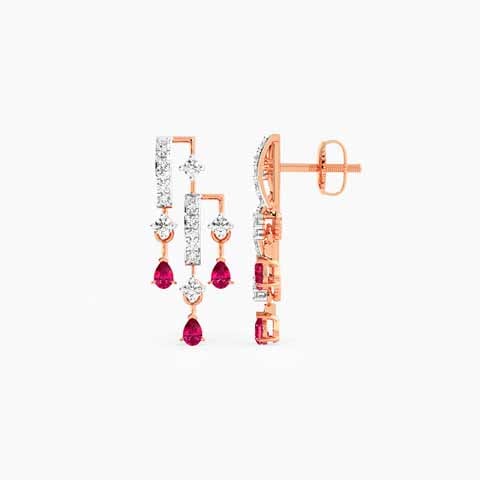 Scarlet Splendour Gemstone Drop Earrings