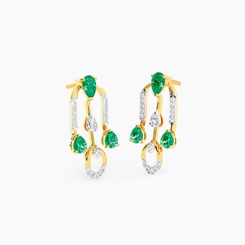 Mesmerising Green Gemstone Drop Earrings