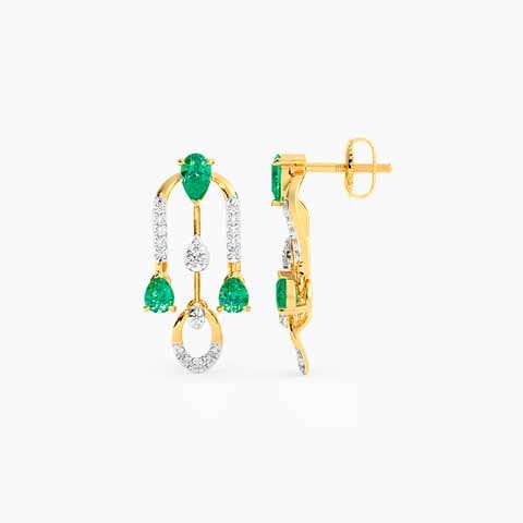 Mesmerising Green Gemstone Drop Earrings