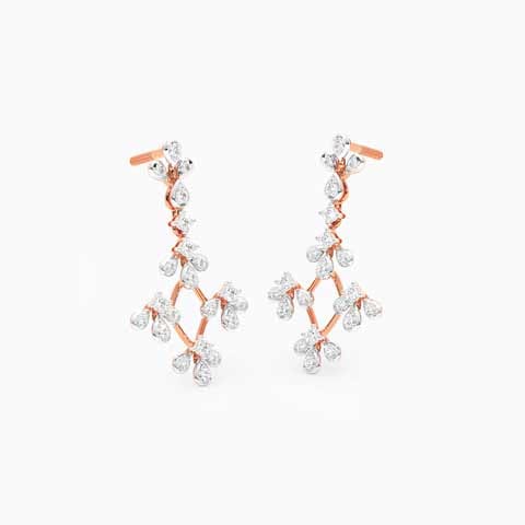 Cascading Elegance Diamond Drop Earrings