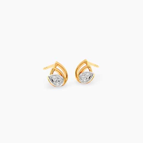 Tiny Tendril 9KT Diamond Stud Earrings Tiny Tendril 9KT Diamond Stud Earrings