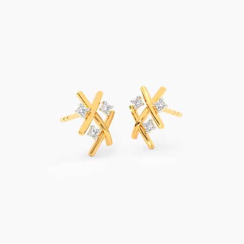 Criss Cross 9KT Diamond Stud Earrings Criss Cross 9KT Diamond Stud Earrings