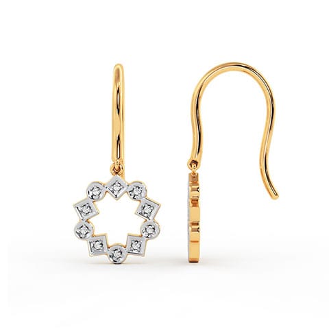Golden Wreath Diamond Drop Earrings