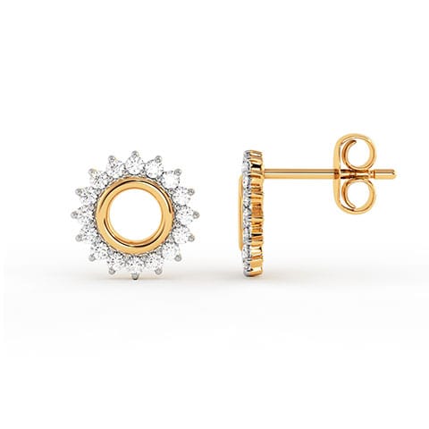 Fuchsia Starburst Diamond Stud Earrings Fuchsia Starburst Diamond Stud Earrings